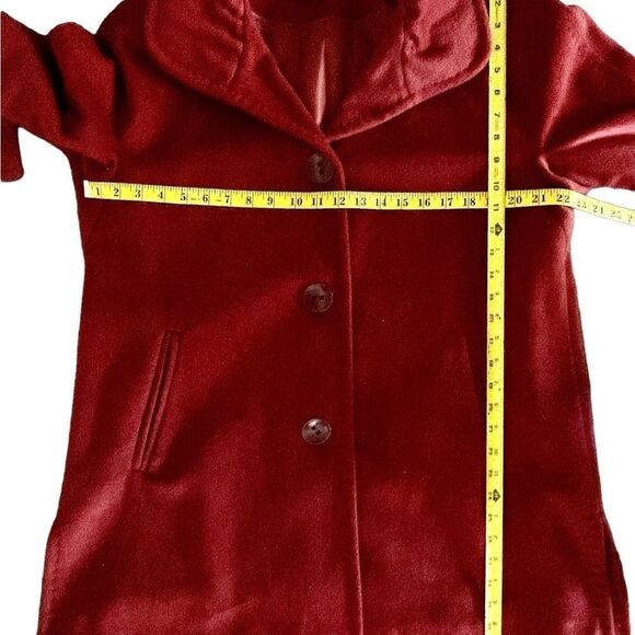 Ellen Tracy burnt orange wool angora blend 3 button coat sz 14P small side slits - Picture 8 of 13